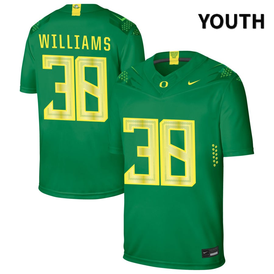 Oregon Ducks Youth #38 Rayquan Williams Football College Authentic Green NIL 2022 Nike Jersey TIK37O1W